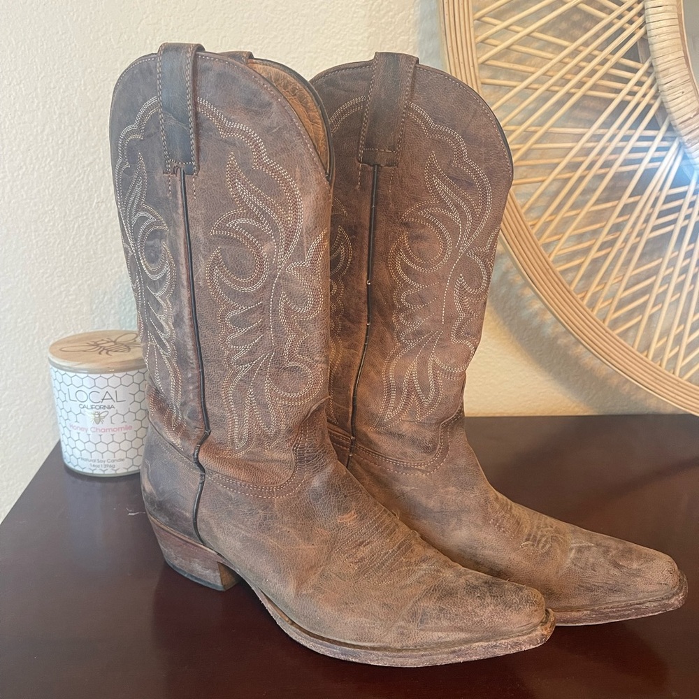 Brown Cowboy Boots - Size 9